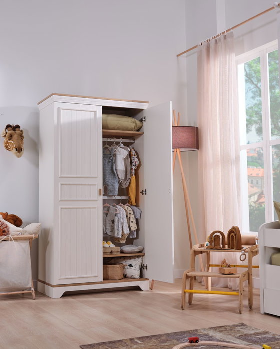 Hanah Home Monte - Armario de melamina en crema y roble